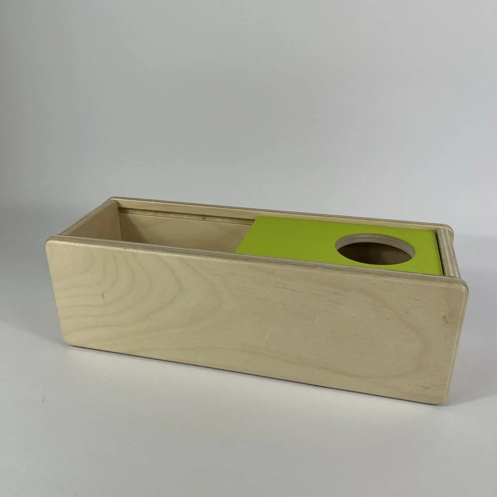 Lovevery wooden‎ sliding top box (ball missing) thinker play kit montessori